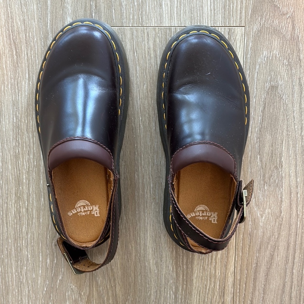 DR.MARTEN Laketen Leather Slingback Clogs